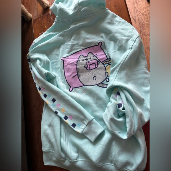 Pusheen XL Mint Green Hoodie with Colorful Accents - Picture 6 of 10